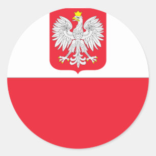 polnische Flagge Runder Aufkleber