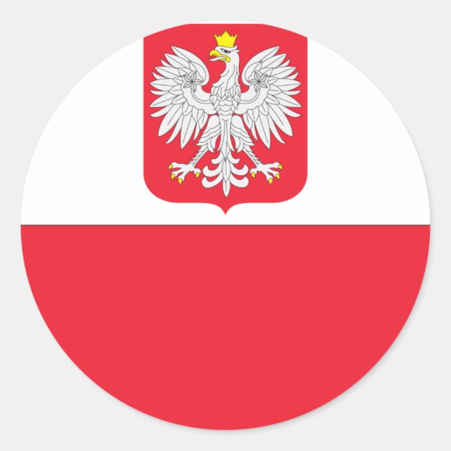 polnische Flagge Runder Aufkleber (Vorderseite)