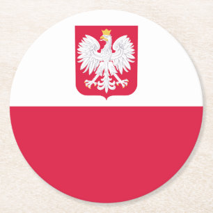 Polnische Flagge Runder Pappuntersetzer