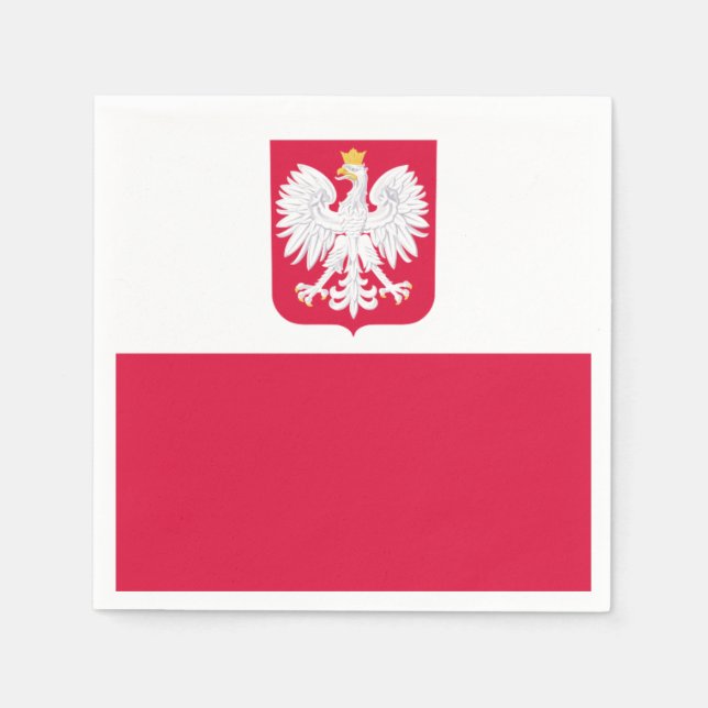 polnische Flagge Serviette (Vorderseite)