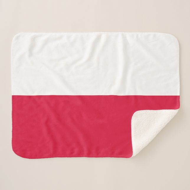Polnische Flagge Sherpadecke (Vorderseite (Horizontal))