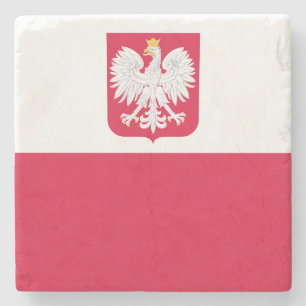 Polnische Flagge Steinuntersetzer