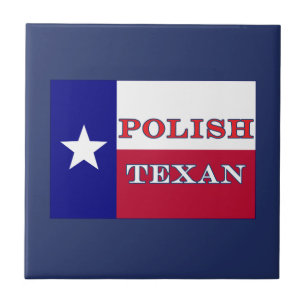 Polnische Flagge Texas Fliese
