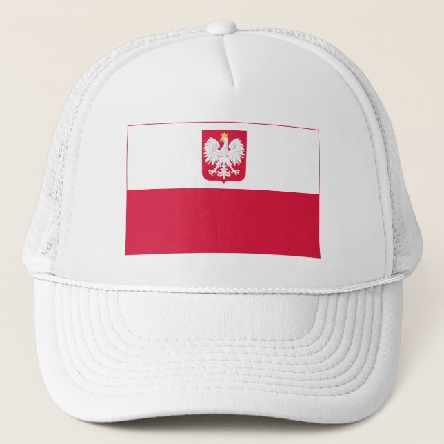 Polnische Flagge Truckerkappe (Vorderseite)