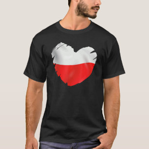 Polnische Flagge über die Form des Herzens in Pole T-Shirt