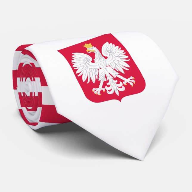 Polnische Flagge und polnische Wappen, Flagge Pole Krawatte (Gerollt)