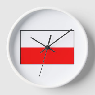 Polnische Flagge Wanduhr
