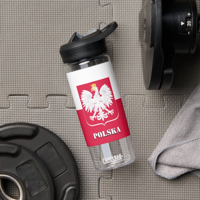 Polnische Flaggenflasche, patriotisches Polen Trinkflasche (Fitnessstudio)