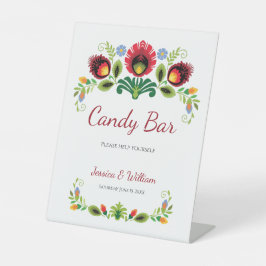 Polnische Folklore-Blume rot Sockelschild