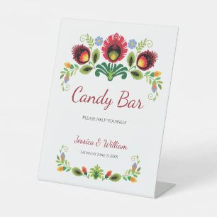 Polnische Folklore-Blume rot Sockelschild