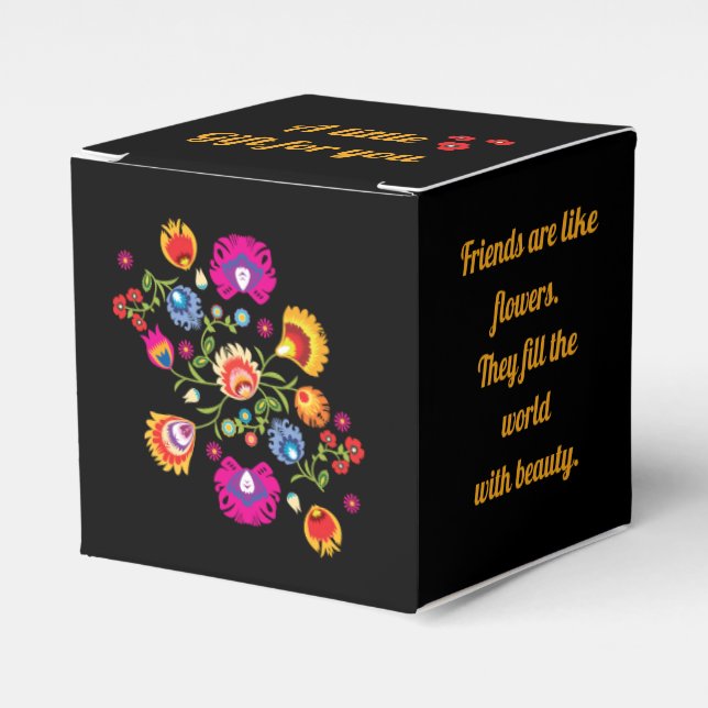 Polnische Folklore mit rosa Blume Fa. Geschenkschachtel (Vorderseite)