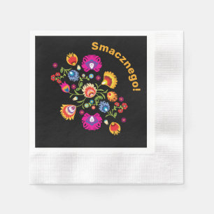 Polnische Folklore mit rosa Blume individuell eins Serviette