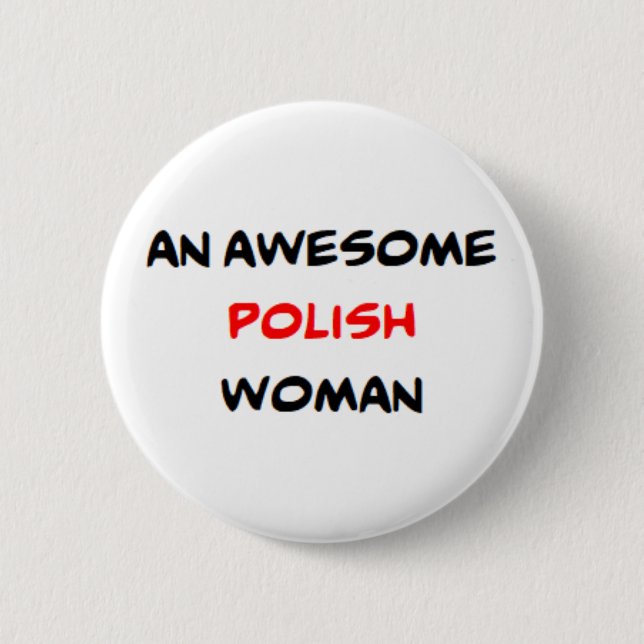 polnische Frau, großartig Button (Vorderseite)