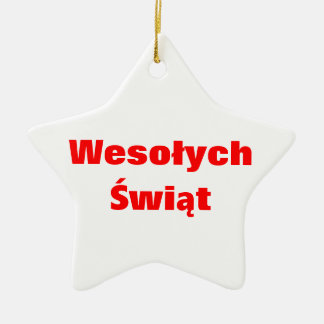 POLNISCHE FROHE WEIHNACHTEN KERAMIK ORNAMENT