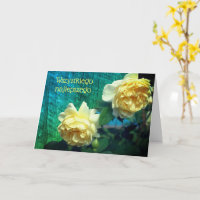 Polnische Geburtskarte Sto Lat Yellow Roses