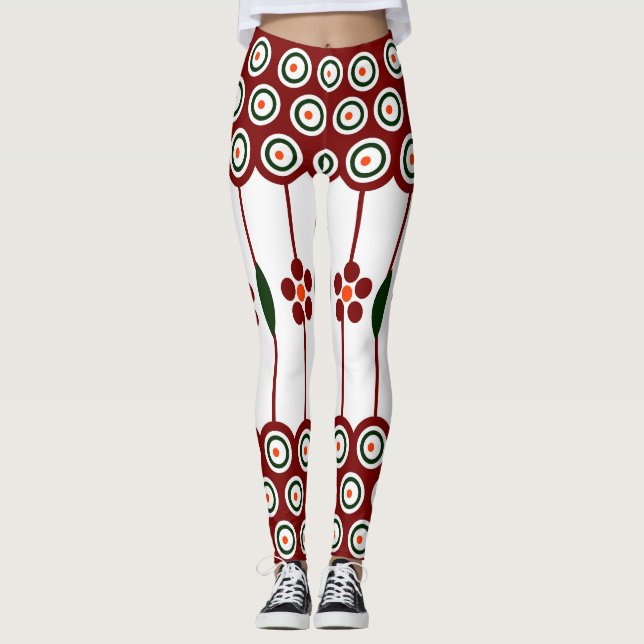 Polnische Gestaltung traditioneller Keramiken Leggings (Vorderseite)