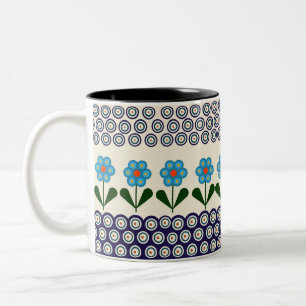 Polnische Gestaltung traditioneller Keramiken Zweifarbige Tasse