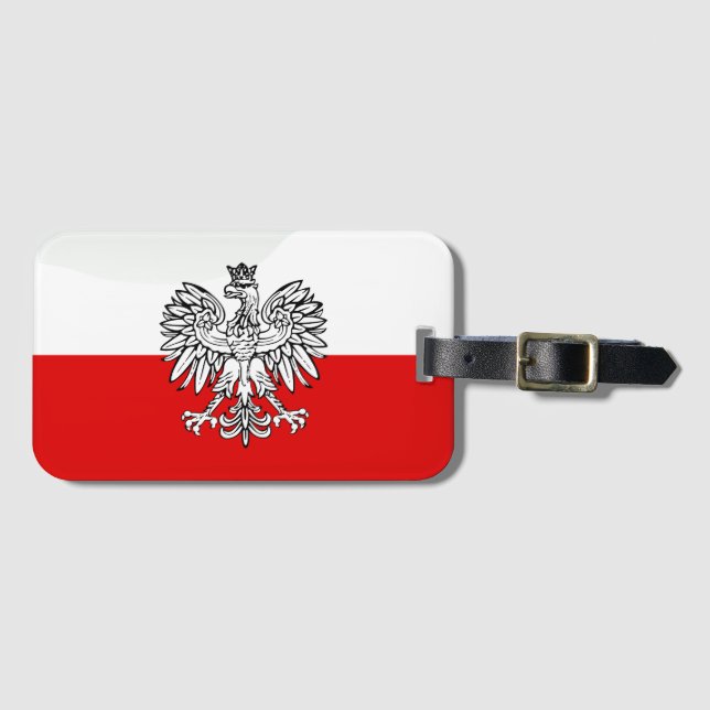 Polnische glatte Flagge Gepäckanhänger (Vorderseite (Horizontal))