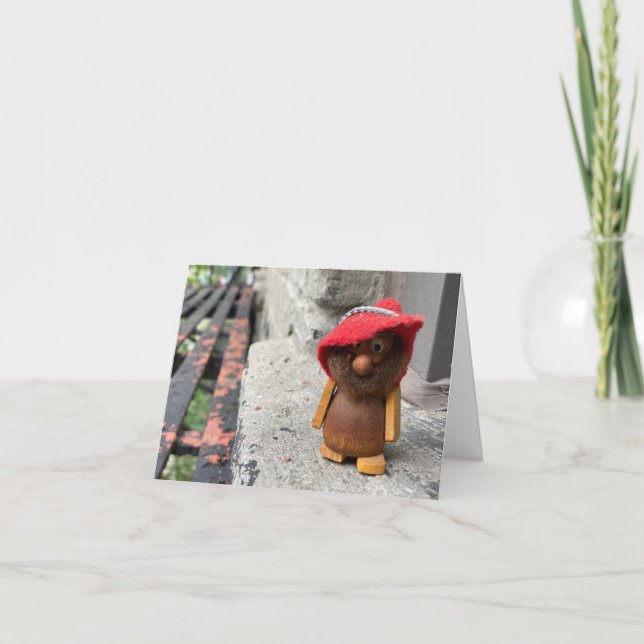 Polnische Gnome kleine Grußkarte BLANK INSIDE Karte (Vorderseite)