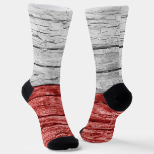 Polnische Holzflagge Socken