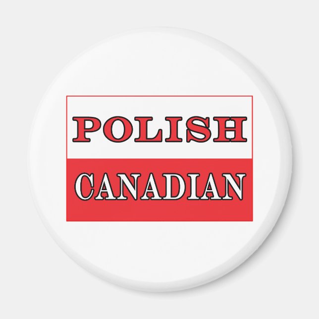 Polnische kanadische Flagge Magnet (Vorne)