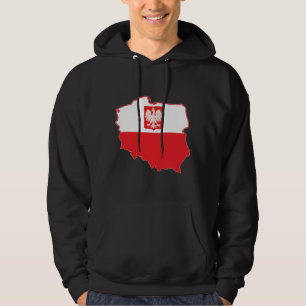 Polnische Karte in polnischen Farben Hoodie