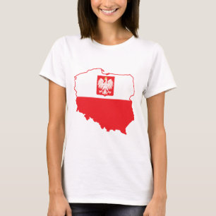 Polnische Karte in polnischen Farben T-Shirt