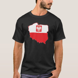 Polnische Karte in polnischen Farben T-Shirt