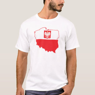 Polnische Karte in polnischen Farben T-Shirt