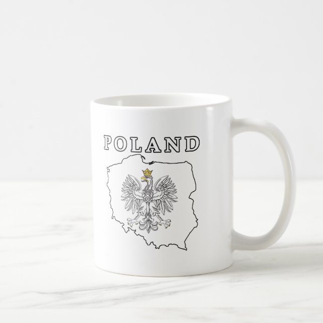 Polnische Karte mit Eagle Kaffeetasse (Rechts)