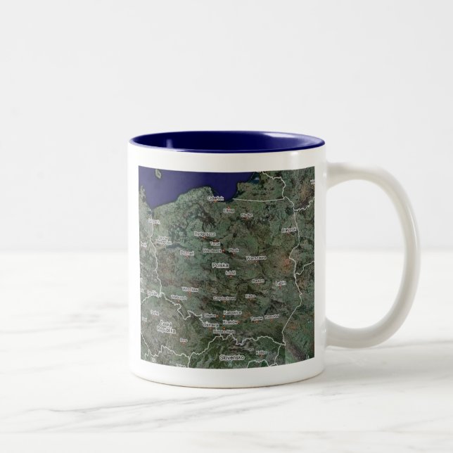POLNISCHE KARTEN-TASSE ZWEIFARBIGE TASSE (Rechts)