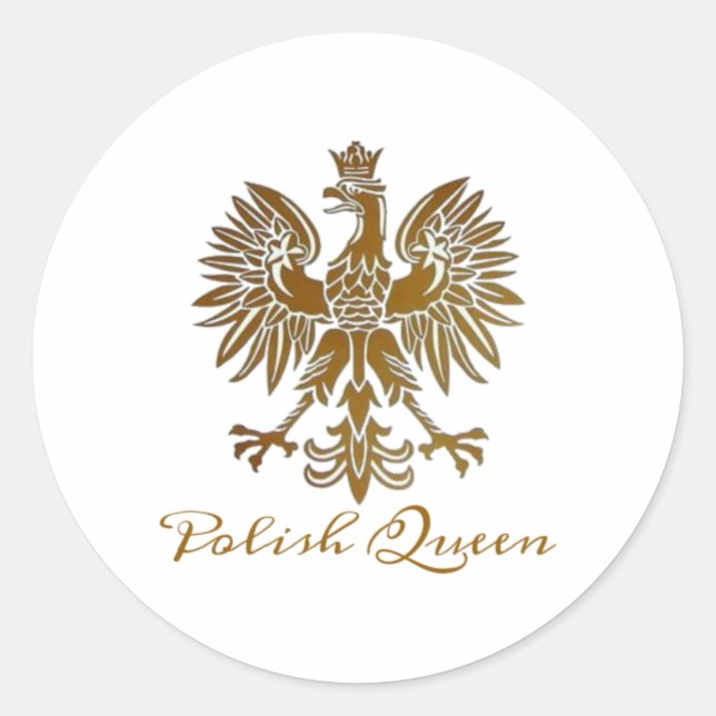 Polnische Königin mit Gold-Adlersticker Runder Aufkleber (Vorderseite)
