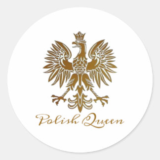 Polnische Königin mit Gold-Adlersticker Runder Aufkleber