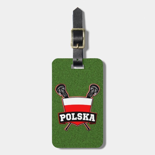 Polnische Lacrosse-Gepäckanhänger-Schablone Gepäckanhänger (Vorderseite vertikal)