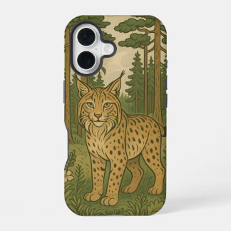 Polnische Luchs-Wald-Volkskunst iPhone 16 Hülle