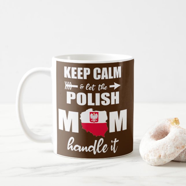 Polnische Mama Geschenk PREZENT DLA POLSKIEJ MAMY  Kaffeetasse (Mit Donut)