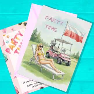 Polnische Party-Einladung, Golf, Polen, Geburtstag Einladung