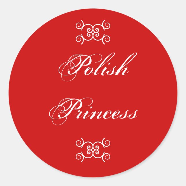 Polnische Prinzessin Humour Runder Aufkleber (Vorderseite)