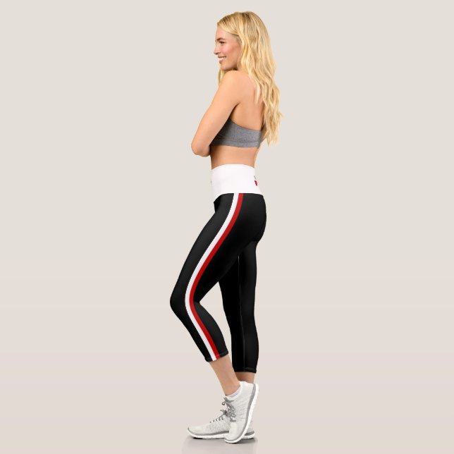 Polnische Streifenflagge Capri Leggings (Links)