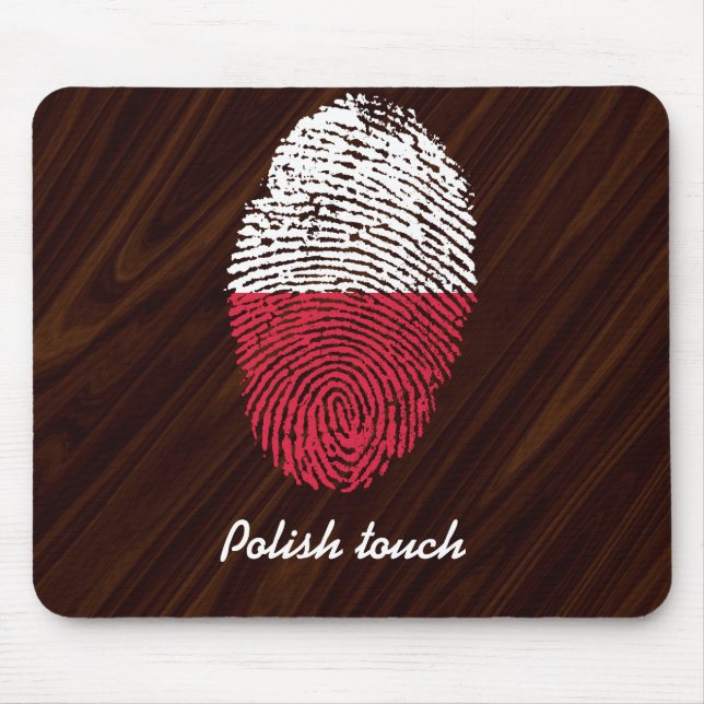 Polnische Touchfingerabdruckflagge Mousepad (Vorne)