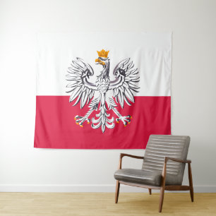 Polnische und polnische Fahnen-Modesportarten /Tap Wandteppich