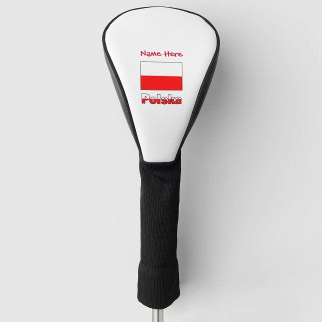 Polnische und polnische Flagge Personalisiert Golf Headcover (Vorderseite)