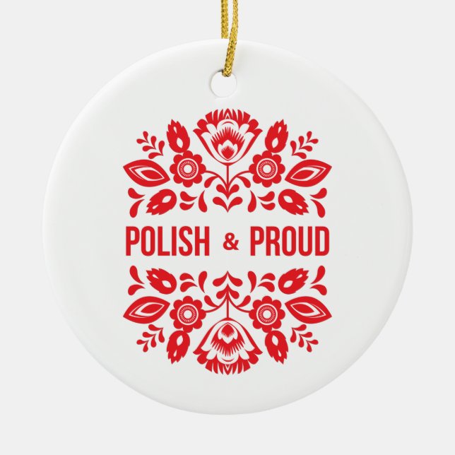 Polnische und polnische Rote Blume Keramik Ornament (Vorne)