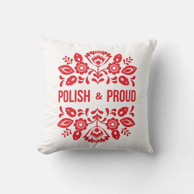 Polnische und polnische Rote Blume Kissen (Vorderseite)