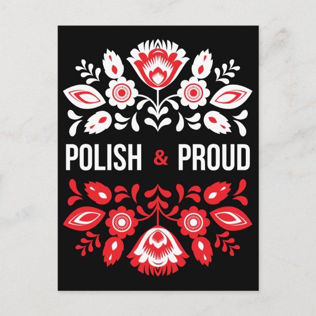 Polnische und stolz Blume Polen Polska Postkarte (Vorderseite)