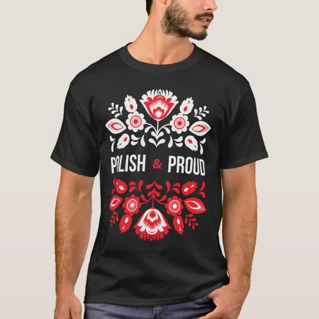 Polnische und stolz Blume Polen Polska T-Shirt (Vorderseite)