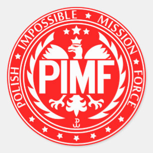 Polnische unmögliche Auftrag-Kraft Runder Aufkleber