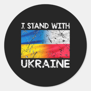 Polnische Unterstützung Ukrainisch Polen Ich stehe Runder Aufkleber