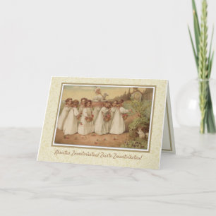 Polnische Vintage-Oster-religiöse Pascha-Feier-Aut Feiertagskarte