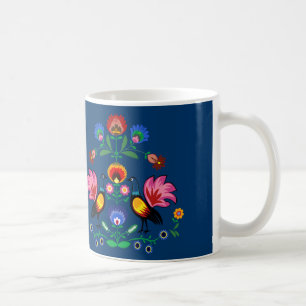 Polnische Völker mit dekorativem Blumen- u. junge Kaffeetasse